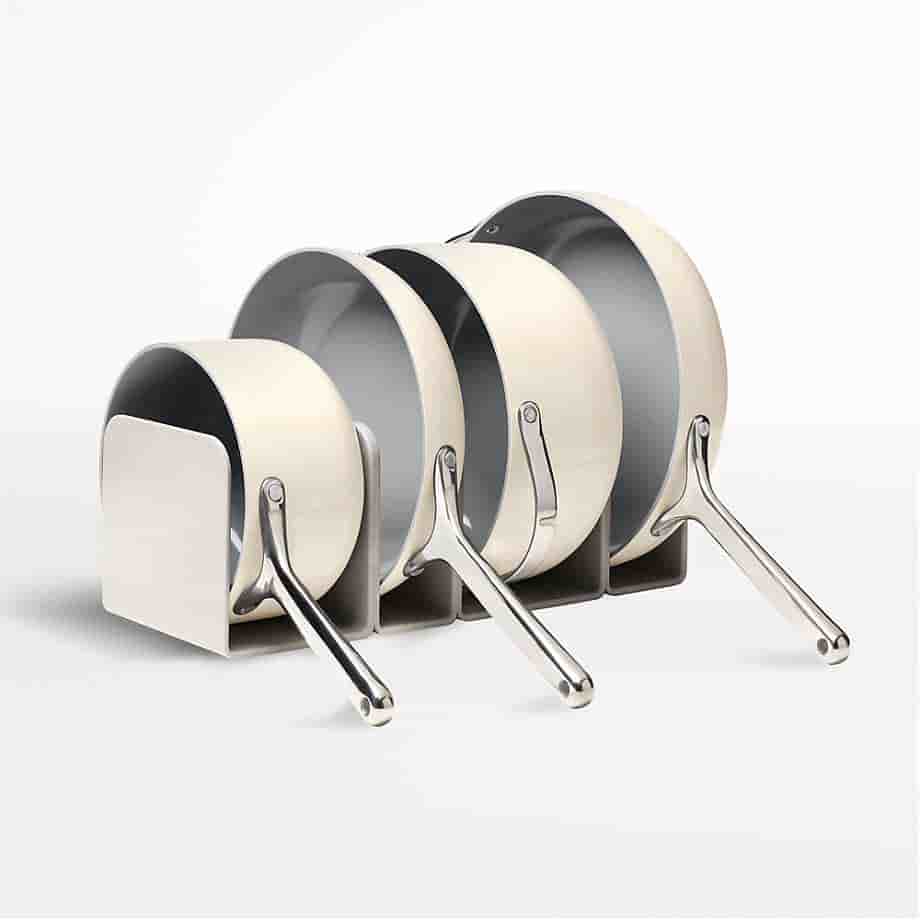 Shah Enterprises Online Shopping Home 4-Piece Cream Ceramic Non-Stick Cookware Set