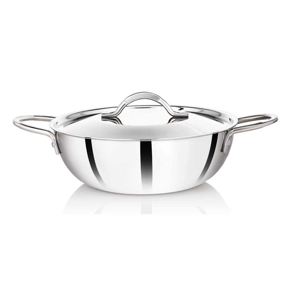 Premier 3-ply Clad Stainless Steel Kadai 26.cm w/ss lid