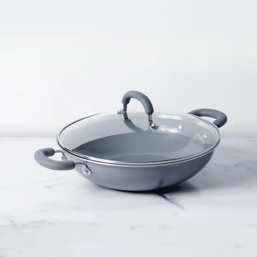 Meyer Anzen Ceramic Coated Cookware 30cm Wok / Kadai with Lid