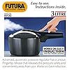 Hawkins Futura 3 Litre Inner Lid Pressure Cooker, Hard Anodised Aluminium Pressure Cooker, Induction Cooker, Pan Cooker, Black (Ifp30), 3 Liter